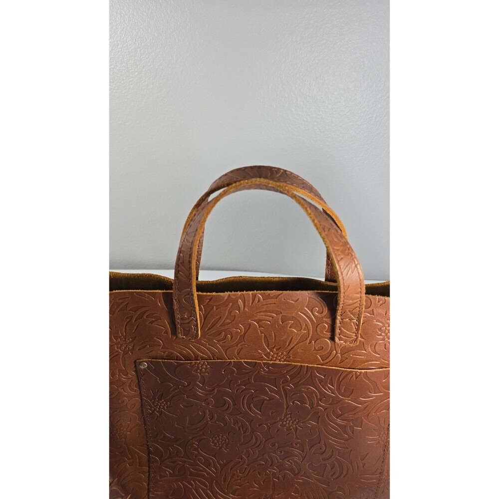 Portland Leather Goods Meadow Medium Crossbody Tote Sanded Embossed Design NEW - Picture 5 of 10